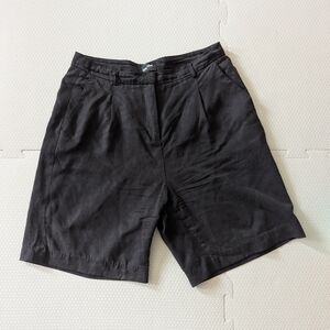 Frank and Oak Black High Waist Tencel Shorts